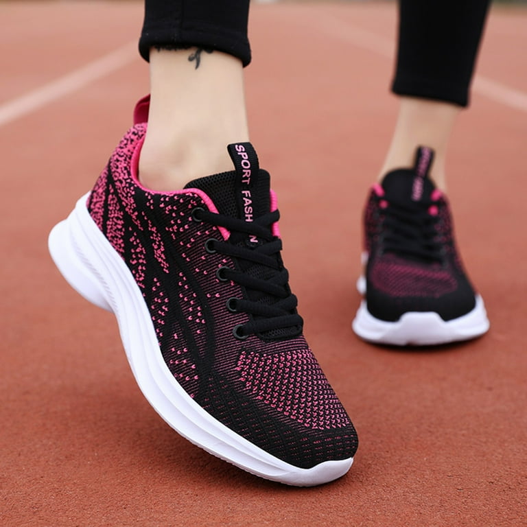 nsendm Womens Running Shoes Tennis Sneakers Sports Walking Shoes Womens  Walking Sneakers With Arch Support Wide Width Hot Pink 37 