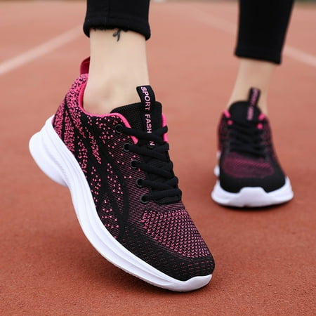 

NEGJ Ladies Shoes Fashion Comfortable Lace Up Soft SoleMesh Breathable Casual Sneakers