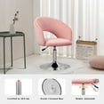 Pink Velvet Vanity Chair Vanity Stool Height Adjustable Accent Chair