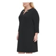 thumbnail image 3 of TOMMY HILFIGER Womens Black 3/4 Sleeve Knee Length Sheath Dress Plus Size: 20W, 3 of 4
