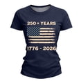 thumbnail image 6 of NMMUED 250 Years America Anniversary Flag Shirt Women 4th of July Shirts Patriotic Independence Day Short Sleeve Outfit Navy XL, 6 of 6
