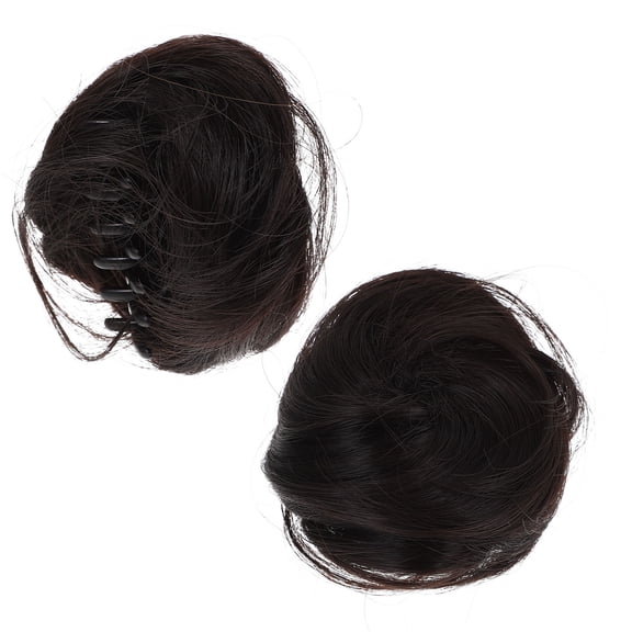 LOLIPPYY 2-Pack Black Updo Ponytail Hair Bun Clips with Design for Women Special Occasions and Daily Wear