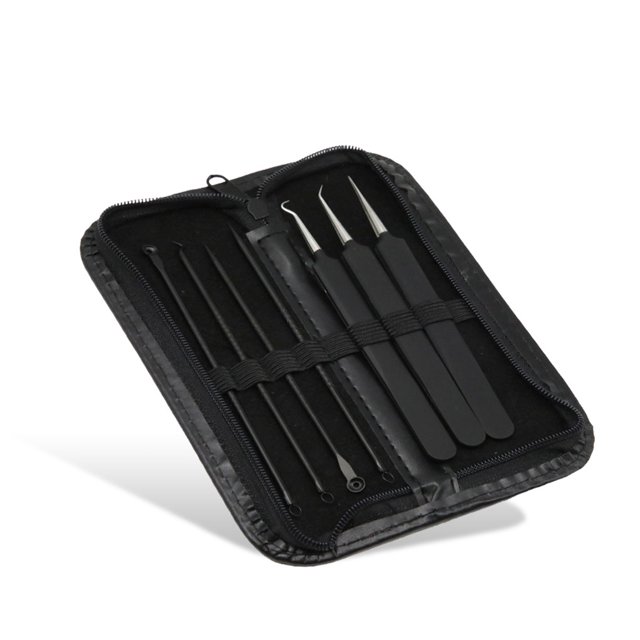 Vogacara 1 Juego de agujas para acné afiladas, precisión, Kit de depilación con mango texturizado, no es fácil de dañar las manos, Pinceles de maquillaje y herramientas tipo 11 Vogacara CE011772-11
