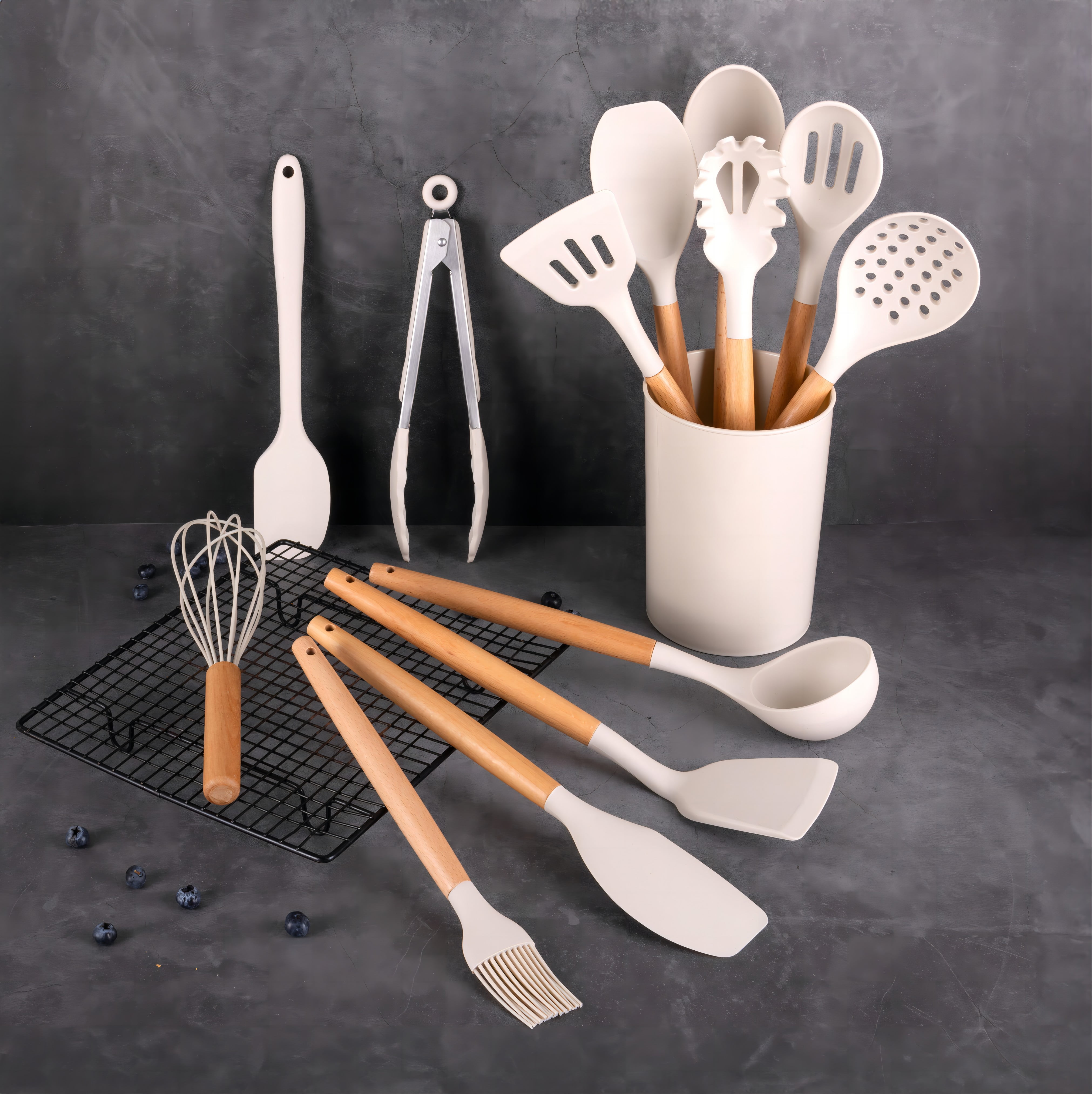 Mainstays 14pcs Cooking Utensil Set with Caddy - Walmart.com