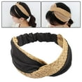 thumbnail image 4 of Retro Lafite Grass Boho Diademas, Accesorio cabello Elástico Ancho Aro cabello Diadema Elástica Banda cabello para , negro, 4 of 8