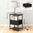 thumbnail image 2 of TOMNK Floor Lamp with Table, End Table for Living Room with Lamp, Shelves Side Table with Charging Station(USB & AC Port), 3 Color Temperature LED Bulb, Modern Nightstand Lamp for Bedroom, Office, 2 of 6