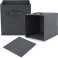thumbnail image 1 of Juego de 4 cajas de almacenamiento plegables de tela con asas, cubos de almacenamiento y cajón organizador de tela para armario y juguetes., 1 of 5