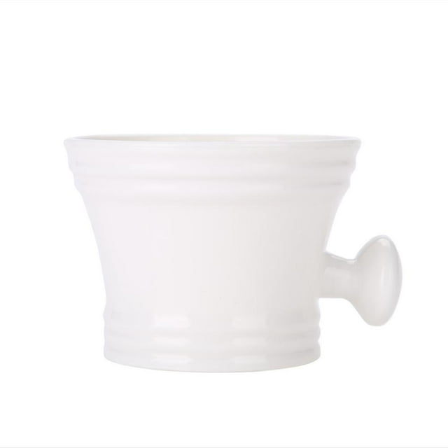 Cuenco de plástico para jabón de afeitar, cuenco para crema y jabón de afeitar, cuenco para afeitar para hombres (blanco)