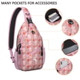 thumbnail image 2 of Watercolor Pig Sling Backpack Cute Farm Animal Cartoon Print Artistic Pattern Abstract Floral Design Aesthetic Crossbody Bag for Outdoor Use, 2 of 6