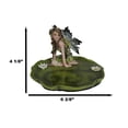 thumbnail image 2 of Green Absinthe Fairy Kneeling On Lotus Petal Soap Dish Figurine Jewelry Holder, 2 of 10