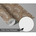 thumbnail image 5 of S4Sassy Art Deco Fan Tree Wallpaper - Brown Wall Covering, 25" x 360" Self-Adhesive Vinyl Wallpaper, Walls Wrap, Easy DIY Wall Covering For Farmhouse Bedroom, Room, Cabinets, Living Spaces, 5 of 8