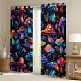 thumbnail image 2 of Feelyou Neon Dreamy Mushroom Black Out Curtains, Jungle Plant Botanical Curtains Pack of 2 (42x63 Each), Teen Boy Girl Kid Bedroom Curtains, Black Out Curtains Decor, 2 of 6
