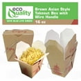 thumbnail image 5 of EcoQuality 16oz Brown Asian Style Take Out Food Boxes with Wire Handle – Classic Asian-Style Paper Containers for Chinese Takeout, Leftovers, Meal Prep, and Party Favors (300), 5 of 7