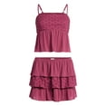 thumbnail image 5 of No Boundaries Woven Eyelet Cropped Cami and Mini Skirt Set, 2-Piece, Women's XXS-XXL, 5 of 5