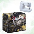 thumbnail image 4 of HELLHERO Black and Gold Marble Pattern Sewing Machine Protective Covers and Sewing Essentials Pockets Durable Carrying Cover 17.7 x 8.6 x 12.5 inches, 4 of 8