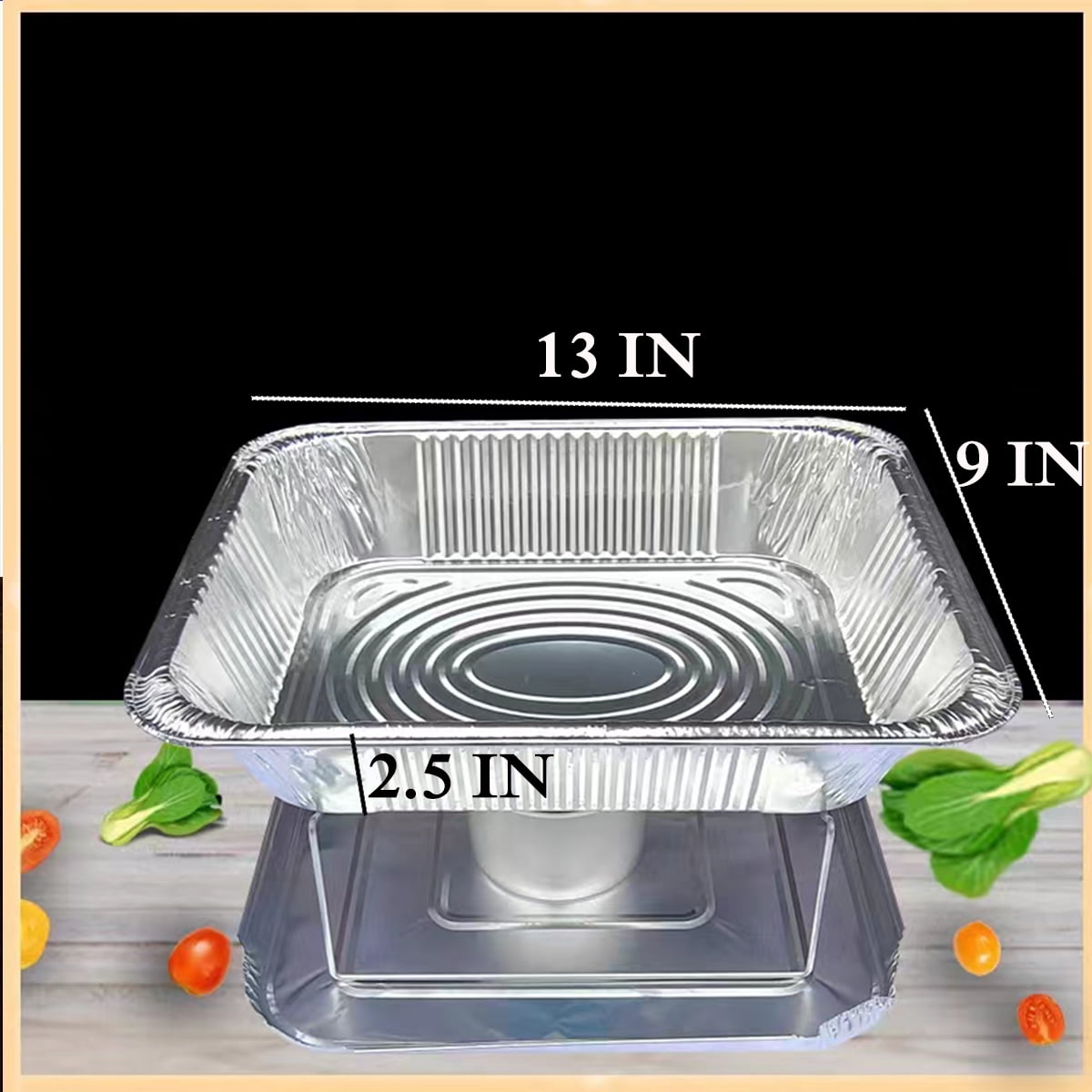 katbite 9x13 Half Size Aluminum Foil Pans, Disposable 30 Pack Baking Pans,  Square Aluminum Baking Pans, Foil Pans Great for Cooking, Heating, Storing,  Prepping Food