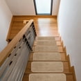thumbnail image 4 of Ottomanson Plush Washable Non-Slip Rubberback Solid 9" x 26" Indoor Stair Treads, 14 Pack, Camel, 4 of 12