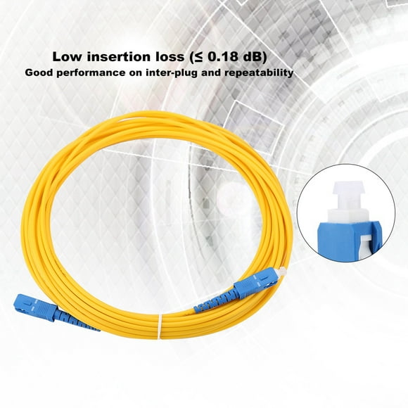 Att Fiber Cable, 10m/11yd SC to SC Fiber Optic Internet Cable Duplex Fiber Patch Cord Jumper Cable Single Mode Patch Cord