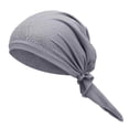 thumbnail image 2 of Turbante de algodón KAIYANG para mujer, sin tirantes, con diamantes de imitación, 56-58 cm, negro y blanco, 2 of 5