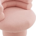 thumbnail image 5 of Christopher Knight Home Modern 360° Swivel Barrel Accent Chair, Teddy Upholstered Round Vanity Chair, Pink, 5 of 11