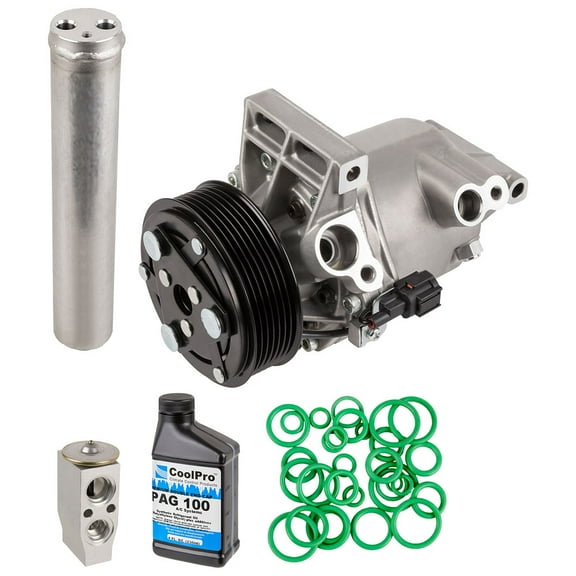 AC Compressor & A/C Kit For Nissan Juke 2011 2012 2013 2014 2015 - Includes Drier, Expansion Valve, PAG Oil & O-Rings - BuyAutoParts