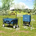 thumbnail image 3 of Outsunny Folding Wagon Garten Cart Foldable Camping Trolley Steel Oxford, 3 of 8