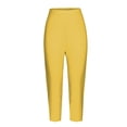 thumbnail image 2 of Casual Women's Trousers Leggings For Women Plus Size High Waisted Yoga Cropped Trousers 2025 Summer Gym Pants,Yellow Women's Casual Pants XL, 2 of 7