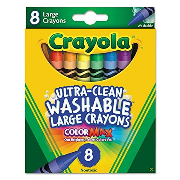 Crayola 523280 Ultra Clean Washable Crayons Large 8 Colors Box
