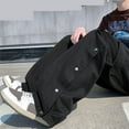 thumbnail image 7 of Generic Men Cotton Cargo Pants Harajuku Baggy Cargo Joggers for Men Y2k Gothic Streetwear Wide Leg Cargo Pants with Pockets, 7 of 7