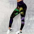 thumbnail image 2 of HNMKIU Carnival Colorful Feather Print Women's Leggings for Yoga Workout and Sports Tight Lifting Pants Z01_Green,S, 2 of 4