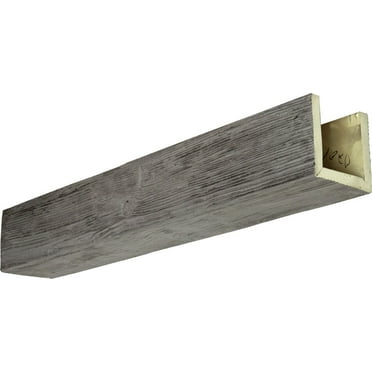 12"W x 6"H x 12'L 3-Sided (U-beam) Sandblasted Endurathane Faux Wood Ceiling Beam, Burnished Honey Dew