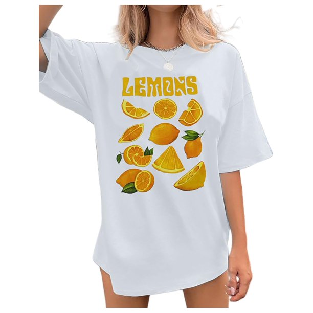 Womens Oversized T Shirts Strawberry Fruit Graphic Tees Summer Casual Loose Beach Vacation 2025 Clothes Tops