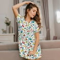thumbnail image 3 of Naloa Transport1 Print Women Nightgowns,Womens Loungewear,Short Sleeve Sleepwear,Comfy Ladies Nightdress, 3 of 6