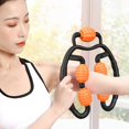 thumbnail image 3 of ZHAOCHENG Masajeador de piernas con 5 ruedas y eje para ejercicios de fitness, rueda rodante para relajación muscular, producto para dar forma a las pantorrillas, para yoga, hogar, mango gris, bola ro, 3 of 5