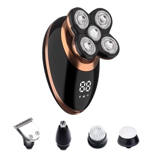 VONKY Électrique pour hommes Bald Tête Shaver 5 Dans 1 Shaver tête sans fil étanche hommes Écran électrique USB Kit de grooming rechargeable