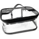 thumbnail image 2 of Neceser de maquillaje transparente, portátil, impermeable, transparente, para viaje, gran almacenamiento, color negro, 2 of 5
