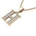 thumbnail image 3 of Dazzlingrock Collection 0.10 Carat (ctw) Round White Diamond Fancy Letter 'H' Initial Pendant 1/10 CT, 14K Rose Gold, 3 of 6
