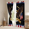 thumbnail image 3 of Manfei Classic Bald Eagle Kitchen Curtains,Grunge Usa Flag Black Out Curtains Pack of 2 (42x63 Each),Black, 3 of 7