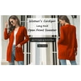 thumbnail image 5 of MLANM Essential Solid Open Front Long Knited Cardigan Sweater for Women, S Wine, 5 of 8