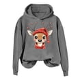 thumbnail image 4 of Fiaer Christmas Hoodie for Women Cute Reindeer Graphic Hooded Sweatshirts Long Sleeve Plus Size Fashion Comfort Tops Grey XL, 4 of 4