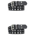 thumbnail image 2 of Youkk All Trend Match Alliage Boucle Ceinture pour Femmes Jeans Style Classique Ceinture Parti Punk Pin Robe Noire 105cm 2Set, 2 of 6