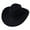 Black, variant on Cowboy Hat for Men Women Roll Up Wide Brim Fedora Cowgirl Hat Faux Felt Hat with Strap,Royal Blue