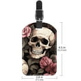 thumbnail image 6 of Square 2Pack PU Leather Roses and Skull Cruise Luggage Tag with Privacy Cover and Name ID Tag for Travel Handbags Backpacks Luggage Tags, 6 of 6