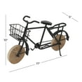 thumbnail image 3 of 17" x 10" Black Metal Bike Sculpture with Wood Wheels, by DecMode, 3 of 7