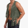 thumbnail image 1 of Gilet d'Extérieur pour Homme pour Superposition Décontractée - Veste Sans Boutons Mi-Longue en Velours à Franges Effet Peau de Cerf avec Texture Riche et Coupe Moderne, 1 of 4