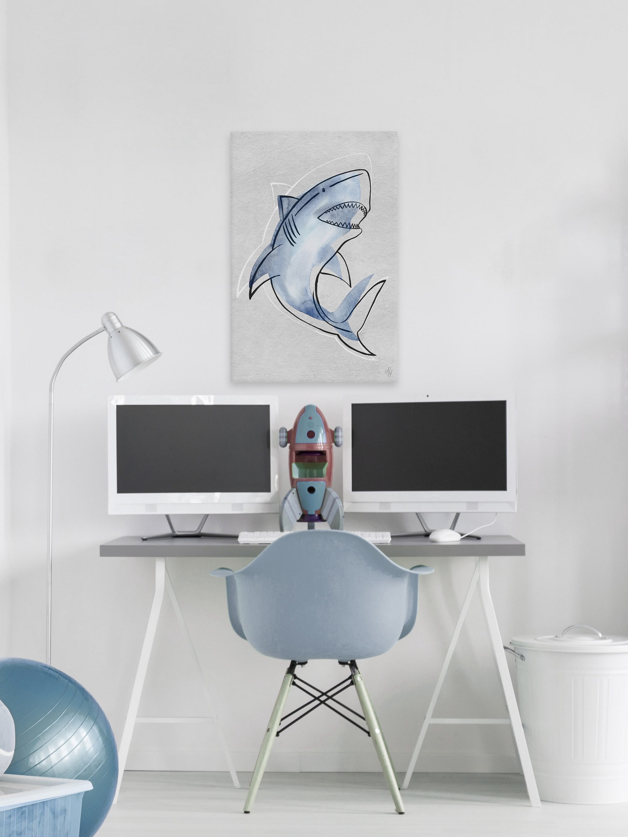 Marmont Hill The Big Shark Canvas Wall Art
