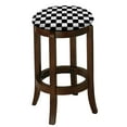 thumbnail image 1 of The Furniture King Wood Bar Stool Espresso Finish 29" Tall Kitchen Game Room Stool with Your Favorite Novelty Theme Fabric Covered Swivel Seat Cushion (Checkered Flag), 1 of 1