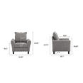 thumbnail image 6 of Soscana Set of 2 Accent Chair Single Armchair,1 Seat Sofa for Apartment Living Room Bedroom Office Studio,Tool Free Assembly, 6 of 10
