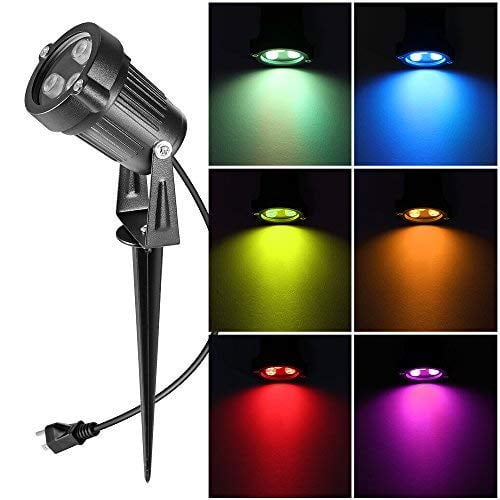 ourleeme lawn flood light stake, 2in1 waterproof outdoor remote
