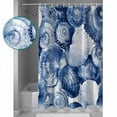 thumbnail image 3 of 54x78 Inch Shower Curtain Decorative White Ocean Conch Bathtub Bath Curtains Fabric Waterproof Bathroom Decor Summer Coastal Nautilus Retro Small Stall Shower Curtain Set with 12 Hooks, 3 of 6